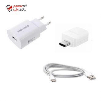 شارژر دیواری مدل EP-TA600 به همراه کابل USB-C و تبدیل USB به USB-C