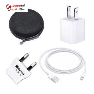 شارژر دیواری مدل ip7 به همراه کابل لایتنینگ وکیف حمل و مبدل برق دو به دو نارکن شارژر دیواری مدل ip7 به همراه کابل لایتنینگ وکیف حمل و مبدل برق دو به دو نارکن