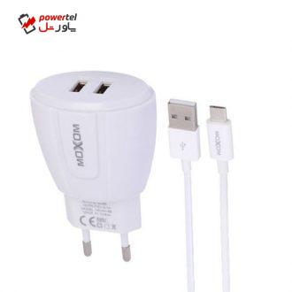 شارژر دیواری موکسوم مدل KH – 68 به همراه کابل تبدیل microUSB شارژر دیواری موکسوم مدل KH – 68 به همراه کابل تبدیل microUSB