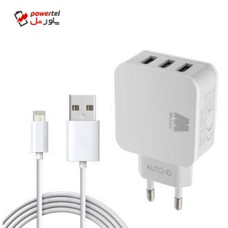 شارژر دیواری مک کوی مدل MC-CH01  به همراه کابل تبدیل  لایتنینگ/microUSB