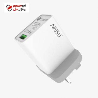 شارژر دیواری نایسو مدل NS-4A QC 3.0 به همراه کابل microUSB