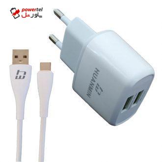 شارژر دیواری هوآنمین مدل HM-T87 به همراه کابل تبدیل USB-C شارژر دیواری هوآنمین مدل HM-T87 به همراه کابل تبدیل USB-C