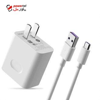 شارژر دیواری هوآوی مدل HW-050450C00 به همراه کابل تبدیل USB-C