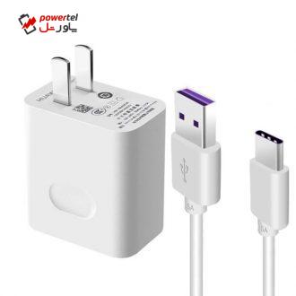 شارژر دیواری هوآوی مدل HW-050450C01 به همراه کابل تبدیل USB-C شارژر دیواری هوآوی مدل HW-050450C01 به همراه کابل تبدیل USB-C