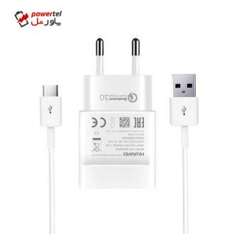شارژر دیواری هوآوی مدل HW-059200EHQ-QC3 به همراه کابل تبدیل USB-C
