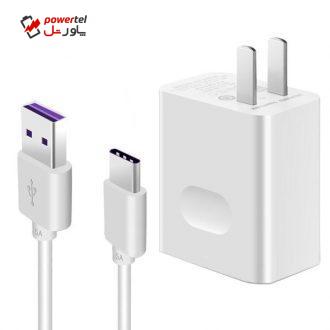 شارژر دیواری هوآوی مدل HW-100400C00 به  همراه کابل تبدیل  USB-C