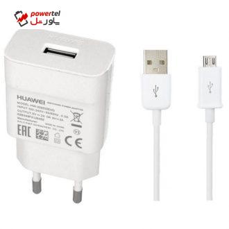 شارژر دیواری هوآوی مدل hw0096624 به همراه کابل تبدیل microUSB