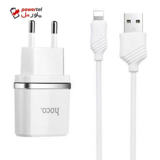 شارژر دیواری هوکو مدل C12 همراه با کابل لایتنینگ شارژر دیواری هوکو مدل C12 همراه با کابل لایتنینگ