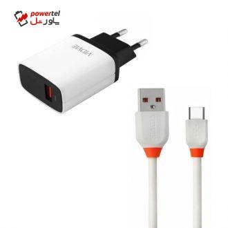 شارژر دیواری ویدوی مدل PLE215 به همراه کابل تبدیل microUSB