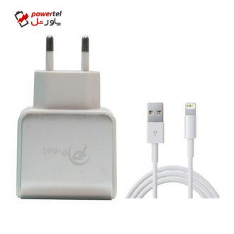 شارژر دیواری پی نت مدل PS-236 به همراه کابل تبدیل لایتنینگ شارژر دیواری پی نت مدل PS-236 به همراه کابل تبدیل لایتنینگ