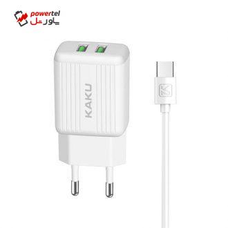 شارژر دیواری کاکو مدل KSC-373 به همراه کابل تبدیل USB-C
