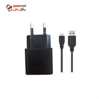 شارژر دیواری کد 127 به همراه کابل تبدیل microUSB شارژر دیواری کد 127 به همراه کابل تبدیل microUSB