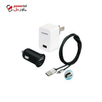 شارژر دیواری کملیون مدل AD-568 به همراه شارژر فندکی DD-811 و کابل CDC-015 شارژر دیواری کملیون مدل AD-568 به همراه شارژر فندکی DD-811 و کابل CDC-015
