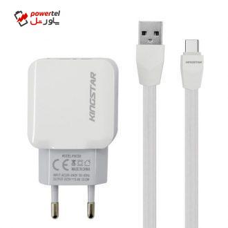 شارژر دیواری کینگ استار مدل KW156 C به همراه کابل تبدیل USB-C شارژر دیواری کینگ استار مدل KW156 C به همراه کابل تبدیل USB-C
