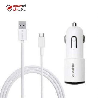 شارژر فندکی آرسون مدل an-2u به همراه کابل تبدیل microUSB