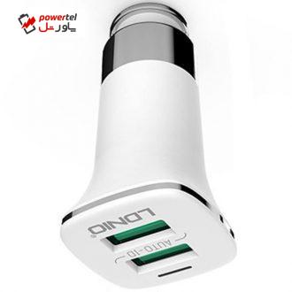 شارژر فندکی الدینیو مدل C301 همراه با کابل microUSB