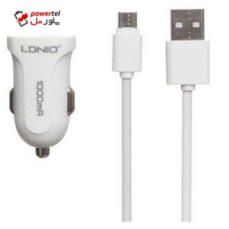 شارژر فندکی الدینیو مدل DL-C17 به همراه کابل microUSB شارژر فندکی الدینیو مدل DL-C17 به همراه کابل microUSB