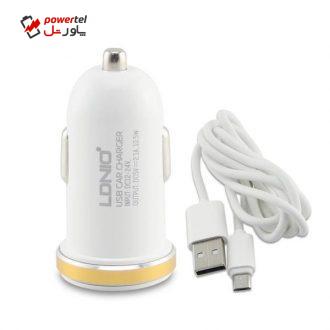 شارژر فندکی الدینیو مدل DL-C22 به همراه کابل