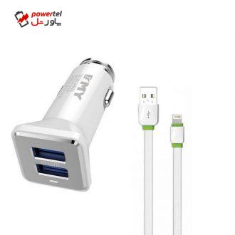 شارژر فندکی امی مدل MY-115 به همراه کابل تبدیل لایتنینگ