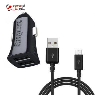 شارژر فندکی انرجایزر مدل HighTech به همراه کابل تبدیل microUSB شارژر فندکی انرجایزر مدل HighTech به همراه کابل تبدیل microUSB