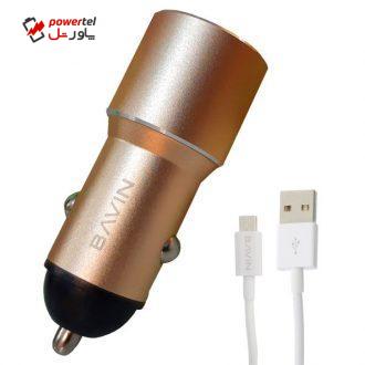 شارژر فندکی باوین مدل PC376 به همراه کابل تبدیل microUSB شارژر فندکی باوین مدل PC376 به همراه کابل تبدیل microUSB
