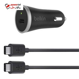 شارژر فندکی بلکین مدل F7U005BT04 به همراه کابل تبدیل USB-C شارژر فندکی بلکین مدل F7U005BT04 به همراه کابل تبدیل USB-C
