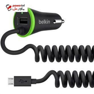شارژر فندکی بلکین مدل F8M890bt04 همراه با کابل microUSB