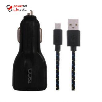 شارژر فندکی تسکو مدل TCG 19 به همراه کابل تبدیل microUSB شارژر فندکی تسکو مدل TCG 19 به همراه کابل تبدیل microUSB