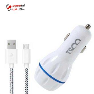شارژر فندکی تسکو مدل TCG 28 به همراه کابل تبدیل microUSB