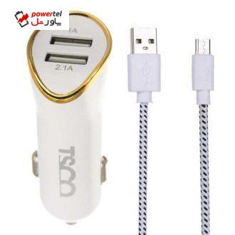 شارژر فندکی تسکو مدل TCG 31 به همراه کابل تبدیل microUSB شارژر فندکی تسکو مدل TCG 31 به همراه کابل تبدیل microUSB