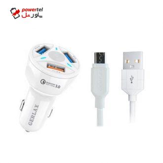 شارژر فندکی جرلکس مدل GC-06 به همراه کابل تبدیل microUSB شارژر فندکی جرلکس مدل GC-06 به همراه کابل تبدیل microUSB