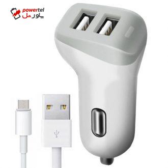 شارژر فندکی جووی مدل jc68 به همراه کابل تبدیل microUSB