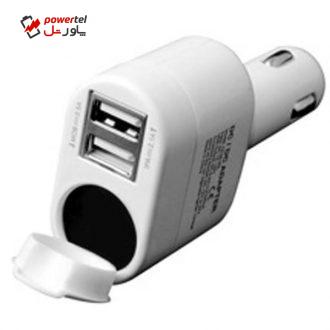 شارژر فندکی خودرو اینو اکس با 2 پورت USB و سوکت فندک ماشین
