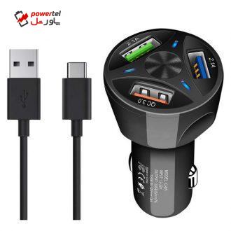 شارژر فندکی دبلیو پلاس مدل C-01 به همراه کابل تبدیل USB-C شارژر فندکی دبلیو پلاس مدل C-01 به همراه کابل تبدیل USB-C