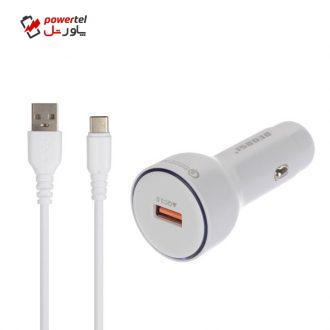 شارژر فندکی رکرسی مدل CAR-07 به همراه کابل تبدیل USB-C شارژر فندکی رکرسی مدل CAR-07 به همراه کابل تبدیل USB-C