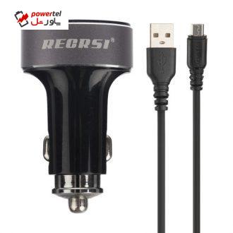 شارژر فندکی رکرسی مدل CAR-08 به همراه کابل تبدیل microUSB شارژر فندکی رکرسی مدل CAR-08 به همراه کابل تبدیل microUSB