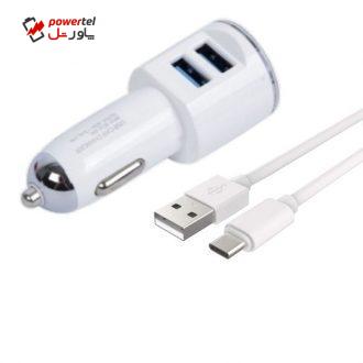 شارژر فندکی شیائومی مدل CZCDQ01BY BASIC به همراه کابل تبدیل USB-C شارژر فندکی شیائومی مدل CZCDQ01BY BASIC به همراه کابل تبدیل USB-C