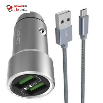شارژر فندکی مدل C302 به همراه کابل تبدیل microUSB