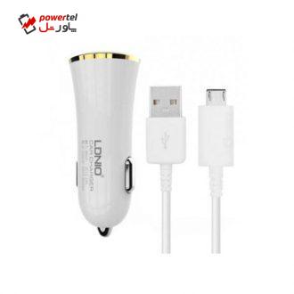 شارژر فندکی مدل DL-C28 به همراه کابل تبدیل microUSB