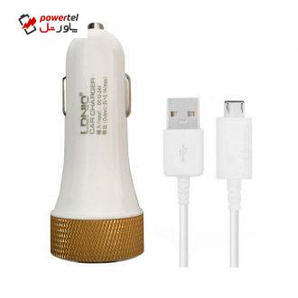 شارژر فندکی مدل DL-C50  به همراه  کابل تبدیل microUSB