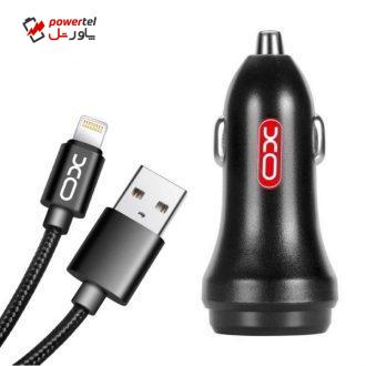 شارژر فندکی هوشمند سریع ایکس او مدل CC05 به همراه یک عدد کابل لایتنینگ XO مدل NB1