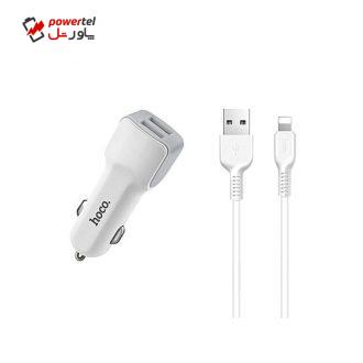 شارژر فندکی هوکو مدل Z23 همراه با کابل لایتینگ