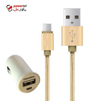 شارژر فندکی کملیون مدل P8140030 به همراه کابل تبدیل microUSB