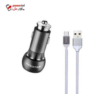شارژر فندکی کینگ استار مدل K503 QC به همراه کابل تبدیل USB-C شارژر فندکی کینگ استار مدل K503 QC به همراه کابل تبدیل USB-C