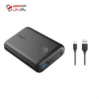 شارژر همراه انکر مدل A1230 PowerCore II با ظرفیت 10000 میلی آمپر ساعت به همراه کابل تبدیل microUSB شارژر همراه انکر مدل A1230 PowerCore II با ظرفیت 10000 میلی آمپر ساعت به همراه کابل تبدیل microUSB