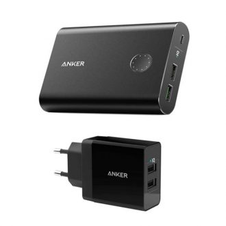 شارژر همراه انکر مدل A1316 PowerCore Plus ظرفیت 13400 میلی آمپر ساعت به همراه شارژر دیواری شارژر همراه انکر مدل A1316 PowerCore Plus ظرفیت 13400 میلی آمپر ساعت به همراه شارژر دیواری