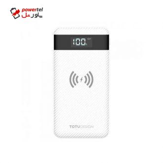 شارژر همراه بی سیم توتو مدل PBW01 با ظرفیت 10000 میلی آمپر ساعت