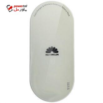 شارژر همراه بی سیم نوین سان مدل NWPB-01 ظرفیت 10000 میلی آمپر ساعت