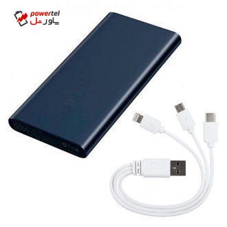 شارژر همراه شیائومی مدل 2S Ver.2 ظرفیت 10000 میلی آمپر ساعت به همراه کابل تبدیل شارژر همراه شیائومی مدل 2S Ver.2 ظرفیت 10000 میلی آمپر ساعت به همراه کابل تبدیل