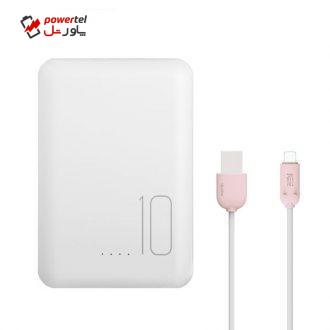 شارژر همراه مائوکسین مدل T-25 – White ظرفیت 10000 میلی آمپر ساعت به همراه کابل تبدیل microUSB